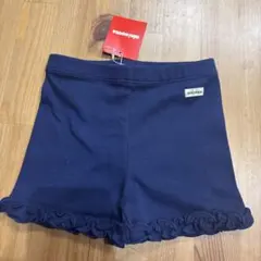 ネイビー フリル付きショートパンツ　オーバーパンツ Sサイズ