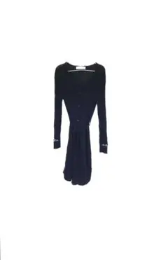 トッコ tocco ロング ニット ワンピ カーディガン ネイビー ビジュー