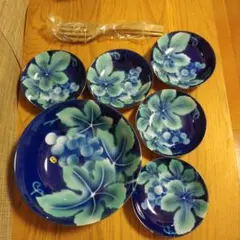 美濃焼き　サラダ大皿・小皿セット 五枚セット 使用、未使用混在