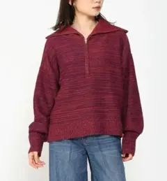 最終値下げ‼　新品未使用　ジーナシス　ハーフジップ　ニットセーター