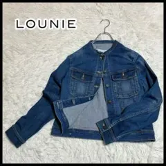 未使用 LOUNIE 製品染め Gジャン 春色 デニムジャケット THE Yon デニムジャケット gジャン デタッチャブル合革襟デニム