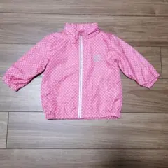 マザウェイズ　ピンクの水玉模様 フルジップジャケット　83cm