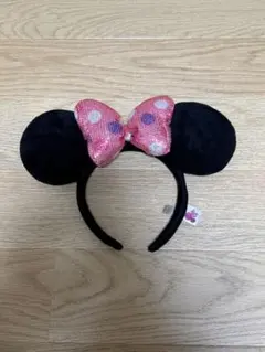 ミニーマウス カチューシャ 黒とピンク