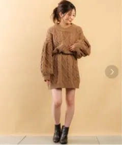 who's who Chico ❁︎ ケーブルニットワンピース