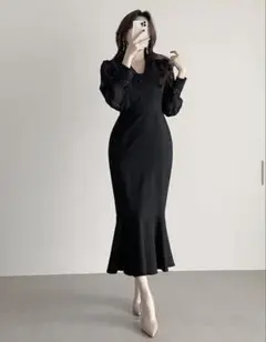 ブラックシースルーパーティードレス