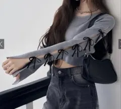 GRL リボンニットトップス