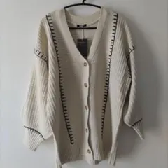 OLIVE des OLIVE アイボリー ボタン付き 長袖セーター Fサイズ