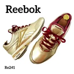 リーボック　イージートーン　美品　ゴールド　ベルベット　レザー　24.5cm