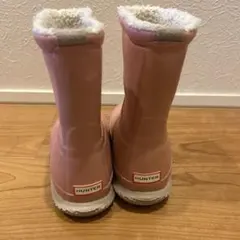 HUNTER ピンク 中ボアブーツ(子ども用) UK9 EU27