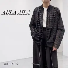 極美品　AULA AILA　シアーチェックブルゾン　チュール　2WAY　ジップのサムネイル