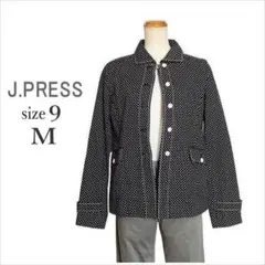 ｛J.PRESS｝濃紺ドット柄コットンジャケット ジェイプレス レディース 9