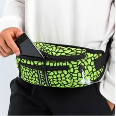 【美品】ボディバッグ ウエストポーチ ウエストバッグ 軽量 大容量 グリーン