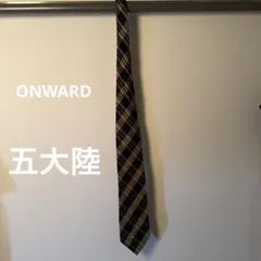 ONWARD チェック柄ネクタイ ネイビー/ベージュ 五大陸のサムネイル