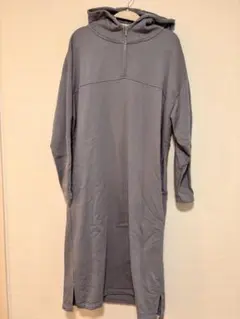 LEPSIM ハーフジップ スウェットフーデッドワンピース ブルー