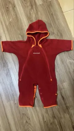 モンベル　フリースロンパース 赤　50〜70cm