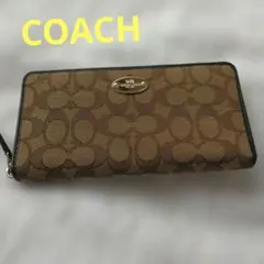 コーチ CZ330 ラウンドジップ長財布 COACH ロゴ チャコール 新品