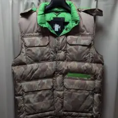 STUSSY カモ柄 ダウンベスト Lサイズ 汚れ確認1500円引き