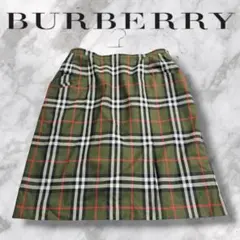 Burberrys バーバリーズ ノバチェック ウール スカート オリーブ L