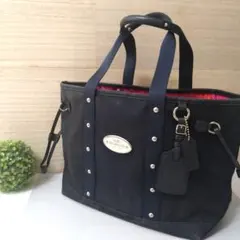 COACH コーチ　キャンバス トートバッグ マザーズバック　ネイビー