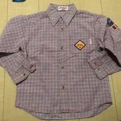 ミキハウス 長袖シャツ 110cm 赤・チェック