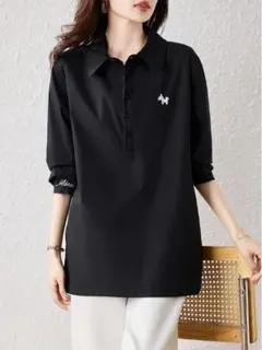 レディース ゆったり カジュアル 若見え ブラウス 刺繍 前ボタン 春物新作