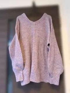 【2/末まで価格】未使用as know as plus淡い紫色 Vネックニット