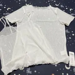新品 andj アンサンブル Tシャツ キャミソール ホワイト Mのサムネイル