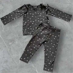 next 水玉肩フリル あったかセットアップ 9-12m