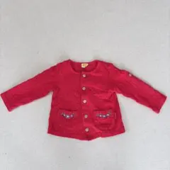 ムージョンジョン　赤カーディガン　90