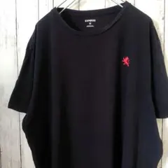 【刺繍ロゴ】2XL EXPRESS Tシャツ 黒 赤ライオン ゆるだぼのサムネイル