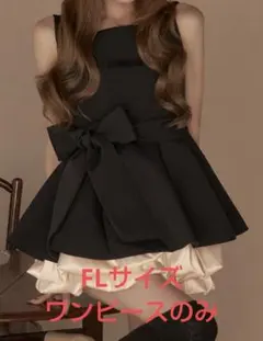 Darich ビッグリボンクラシックラインミニワンピース BLK トップスのみ