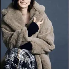 ミラオーウェン　ベージュ ファー オーバーサイズコート サイズ1 アイボリー