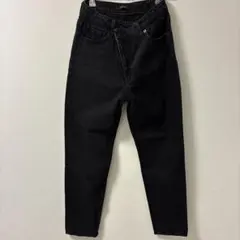 JEANASIS ブラックデニム アシンメトリー　ラップデザインデーパードのサムネイル