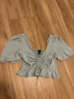 FOREVER 21 パフスリーブ シャーリング ブラウス