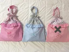 女の子　リバティ　体操服袋　ピンク　アシュテッド　イチゴ　大きめ　お着替え袋