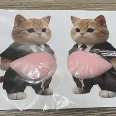 お腹ぷにぷにシール ねこ ネコ 猫 おなかぷくぷくシール 3Dシール 2匹