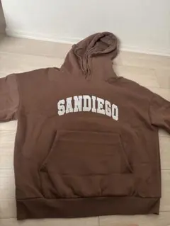 SANDIEGO ロゴ パーカー ブラウン