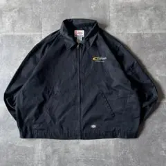 00s Dickies アイゼンハワージャケット 企業ロゴ 黒 2XL A767のサムネイル