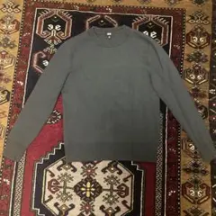 ウォッシャブルミラノリブクルーネックセーター　カーキ　XSサイズ