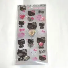 ハローキティ キラキラ ラインストーン シール サンリオ 黒