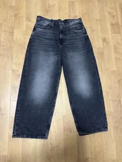 H&M バギーデニムパンツ 32/30 ダークグレー