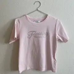 Floating ロゴ入り ピンク Tシャツ Fサイズ