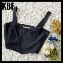 美品✨ KBF ケービーエフ ストライプビスチェ ネイビー フリーサイズ