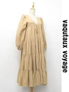 R-U259/vaqutaux voyage ティアードローブドレス リネン