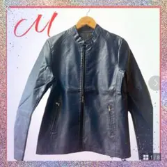 革ジャン メンズ (PUレザー) ライダースジャケット シングル サイズM