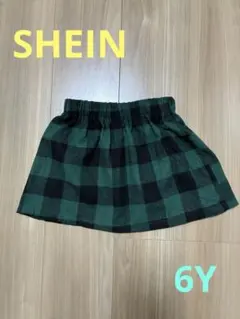 SHEIN グリーン ブラック チェック 6Y 緑 黒