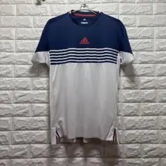 adidas アディダス Tシャツ 半袖 ネイビー ホワイト Lサイズのサムネイル