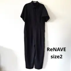 ReNAVE ネイヴ オールインワン ブラック 半袖 サイズ2