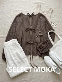 【極美品】SELECT MOKA 2WAYボリュームオーバーブラウス モカ Sのサムネイル