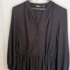 UNIQLO シアーワンピース　黒　七分袖